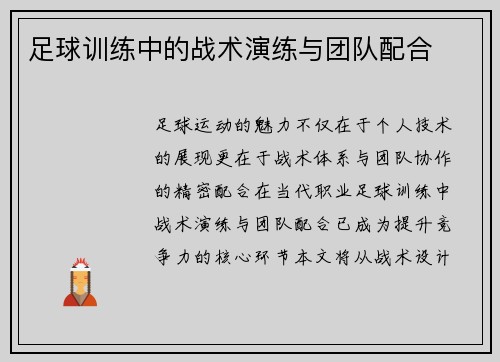 足球训练中的战术演练与团队配合
